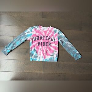 Spiritual Gangster Kids Tie-Dye "Grateful Vibes" Sweatshirt - Pink, Blue, Gray